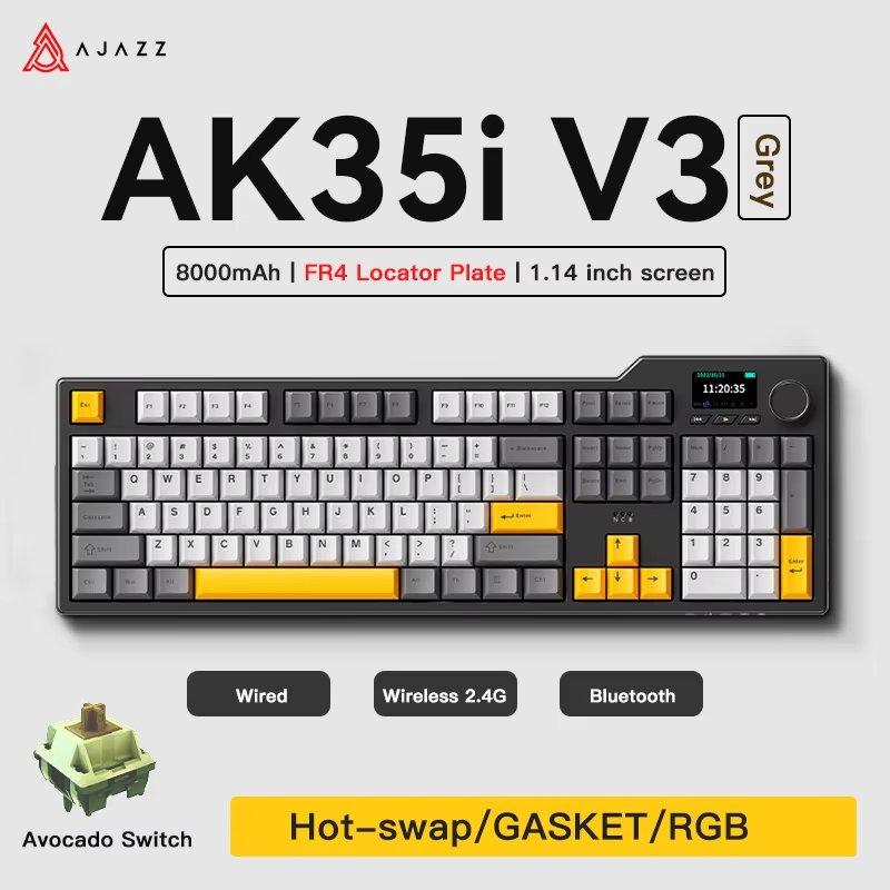 Gaming Keyboard Hot Swappable - Teclado Gamer Ajazz AK35I V3 MAX