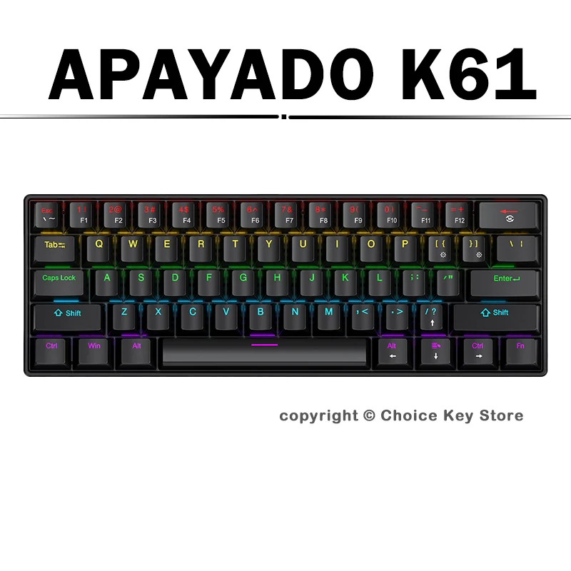 Keyboard Gaming Blue Switch - Teclado Mecânico para Jogos APAYADO K61