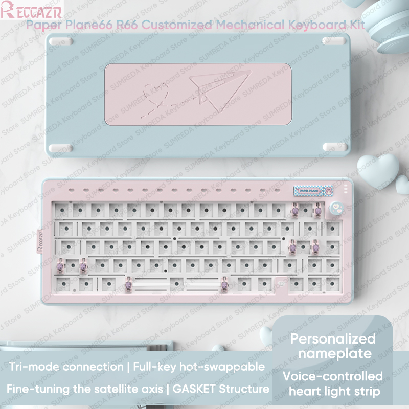 Reccazr r66 papel plan66 kit d - Gaming Keyboard Hot Swappable avaliação e preço