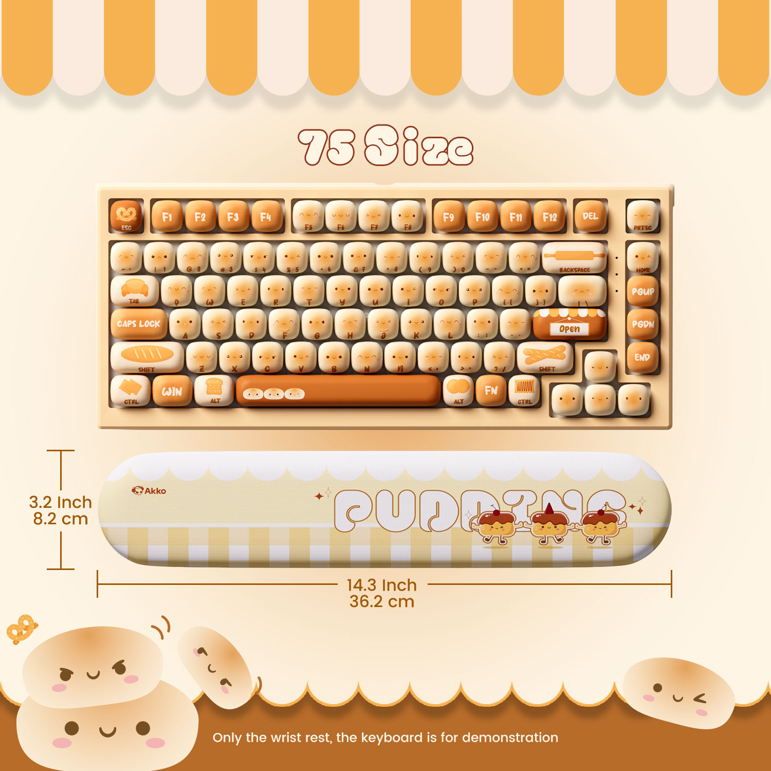 Akko pudim pães teclado almofa - Gaming Keyboard Nearby avaliação e preço