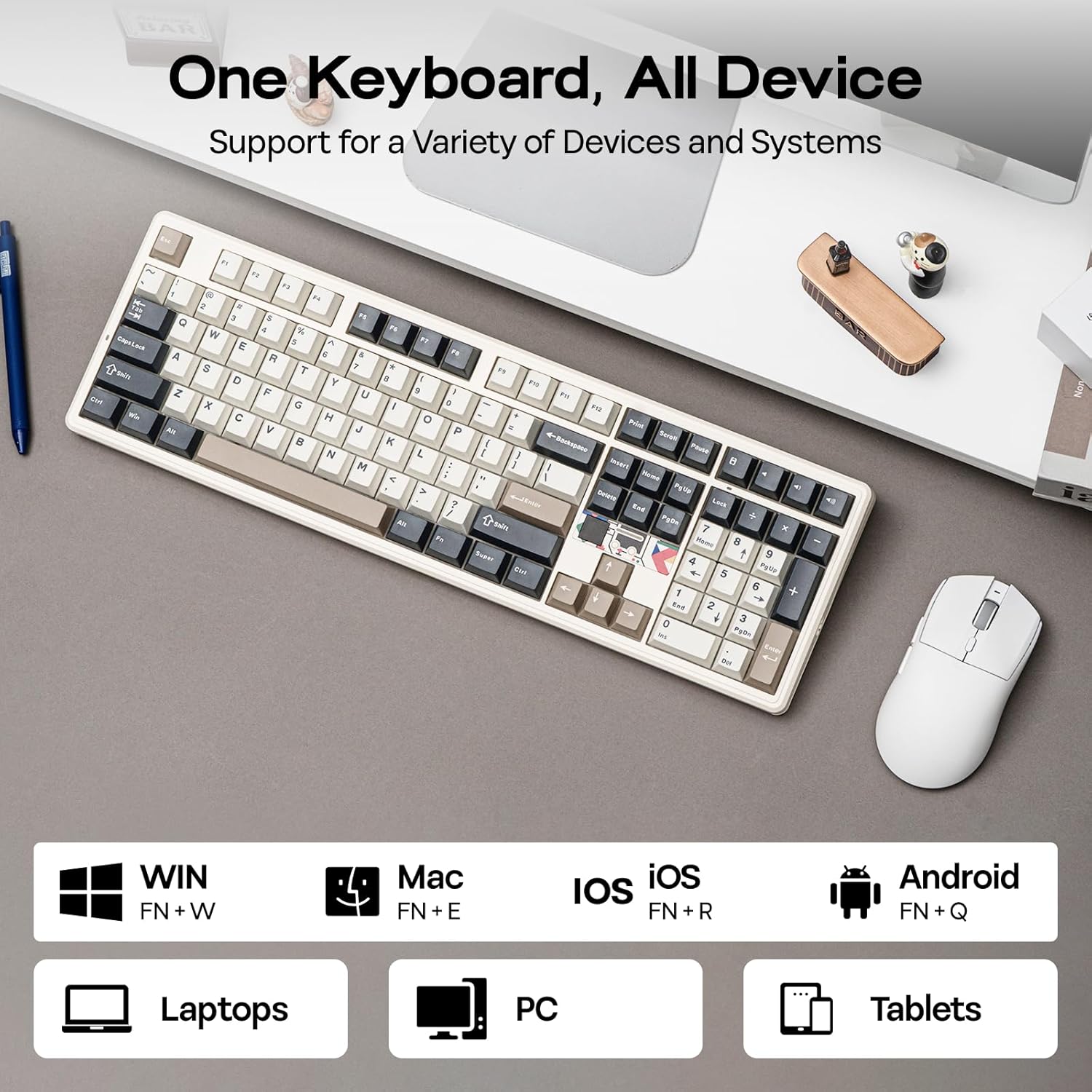 Teclado de jogos sem fio Aula  - Gaming Keyboard Hot Swappable avaliação e preço